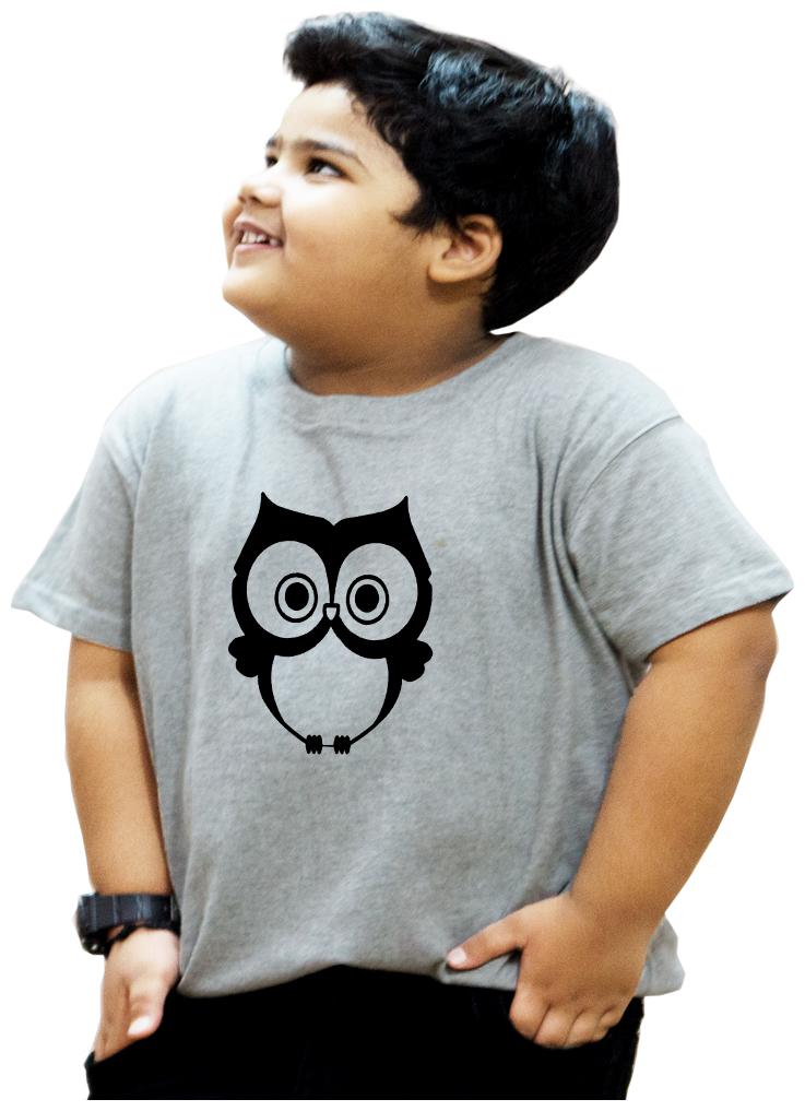 

HEYUZE Boy Cotton Solid T-shirt - Grey