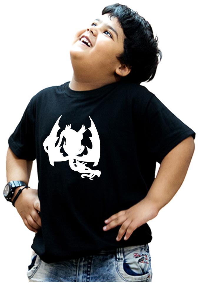 

HEYUZE Boy Cotton Printed T-shirt - Black