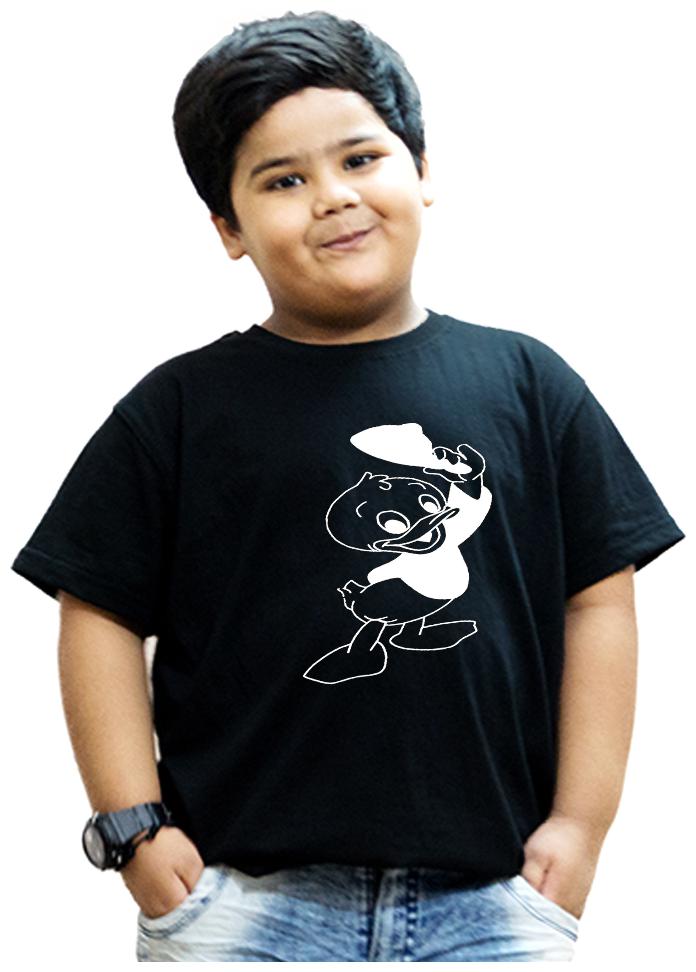 

HEYUZE Boy Cotton Solid T-shirt - Black