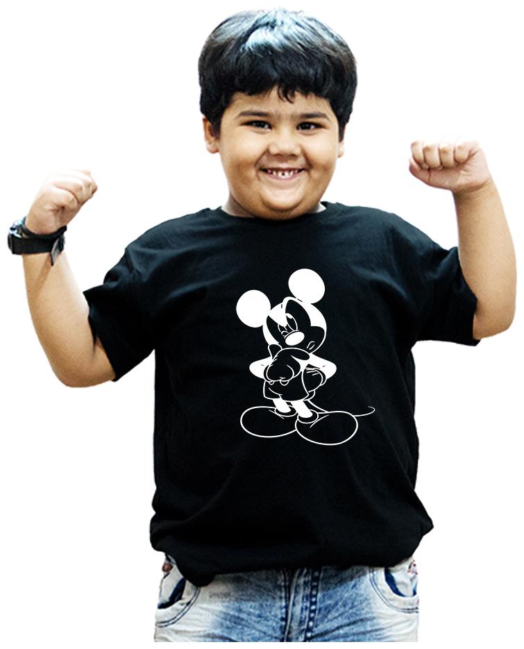 

HEYUZE Boy Cotton Solid T-shirt - Black