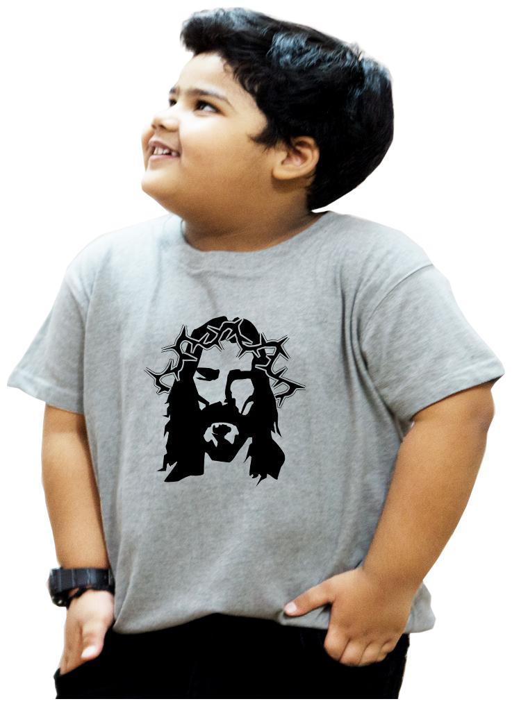 

HEYUZE Boy Cotton Solid T-shirt - Grey