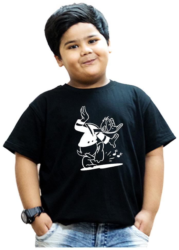 

HEYUZE Boy Cotton Solid T-shirt - Black