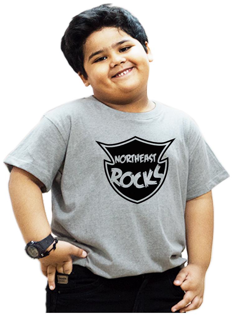 

HEYUZE Boy Cotton Solid T-shirt - Grey