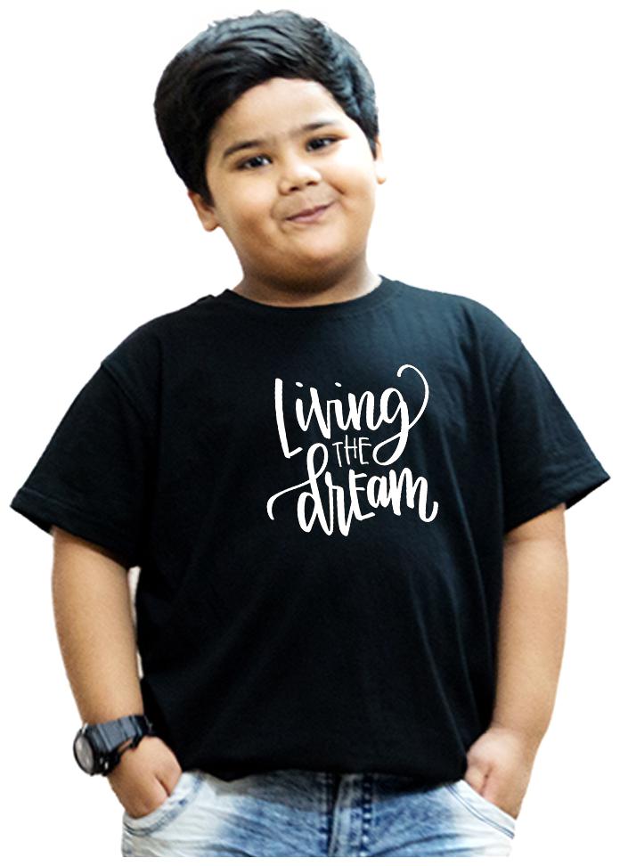 

HEYUZE Boy Cotton Solid T-shirt - Black