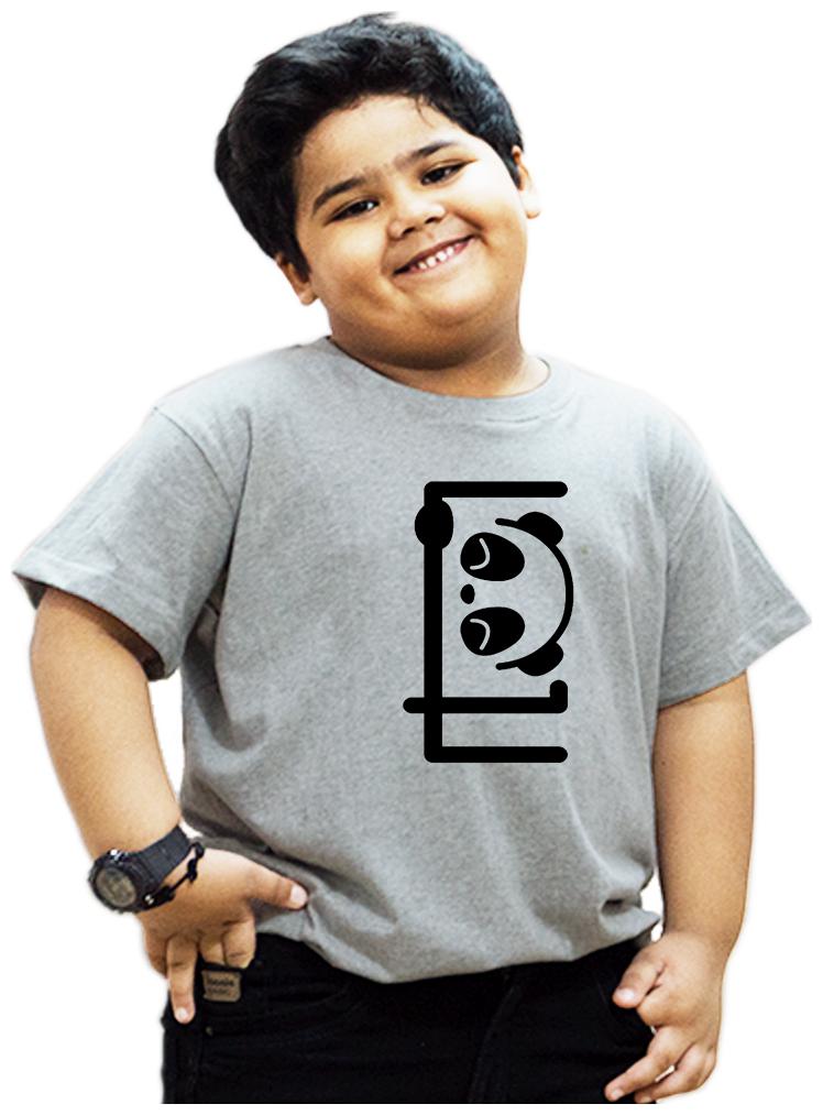 

HEYUZE Boy Cotton Solid T-shirt - Grey