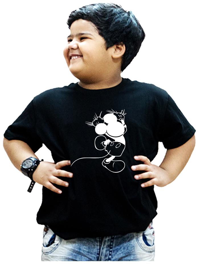 

HEYUZE Boy Cotton Solid T-shirt - Black