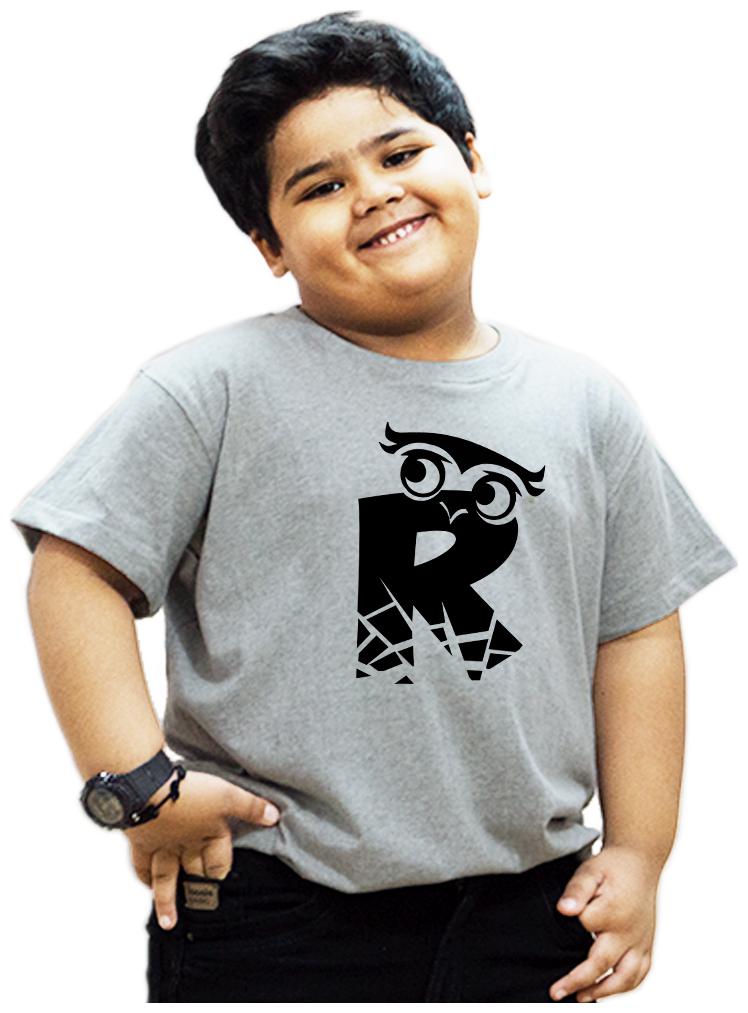 

HEYUZE Boy Cotton Solid T-shirt - Grey