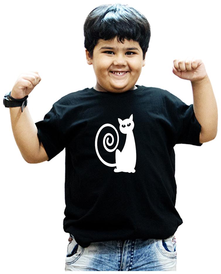 

HEYUZE Boy Cotton Solid T-shirt - Black