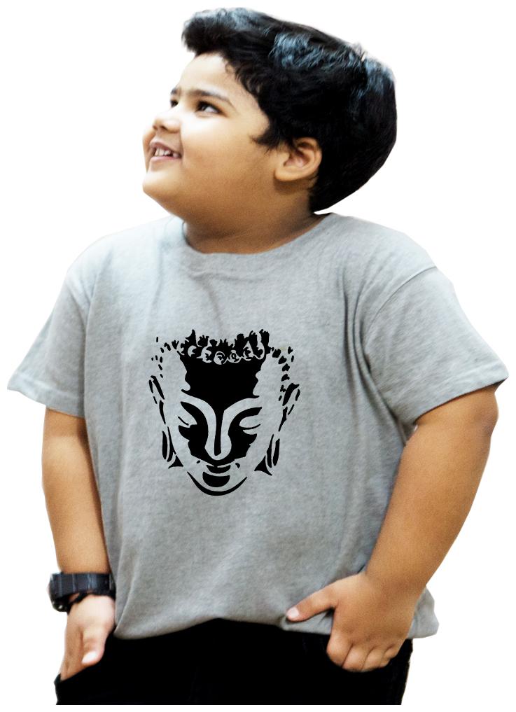 

HEYUZE Boy Cotton Solid T-shirt - Grey