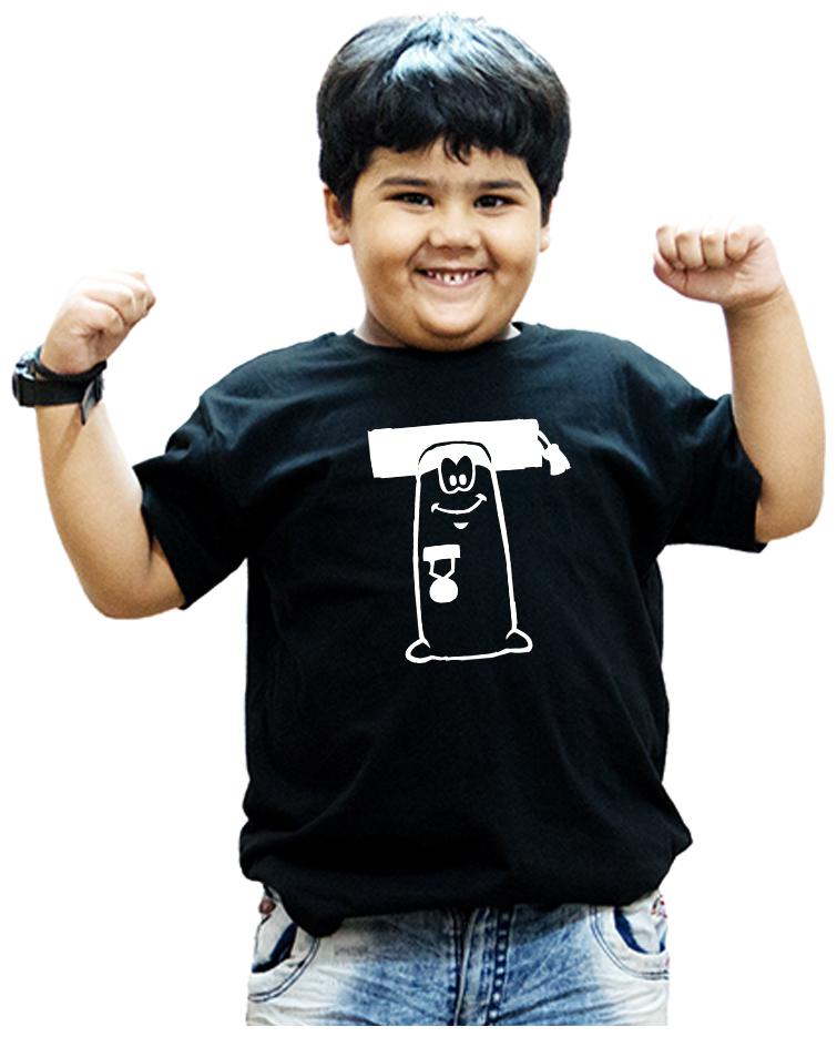 

HEYUZE Boy Cotton Printed T-shirt - Black