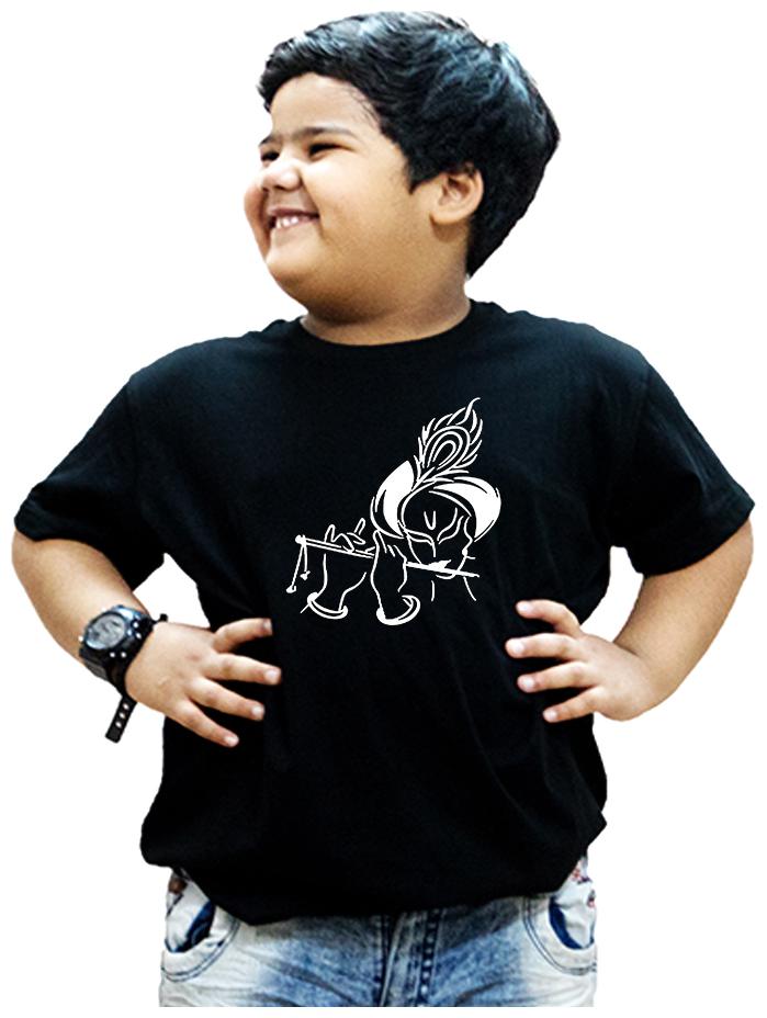 

HEYUZE Boy Cotton Solid T-shirt - Black