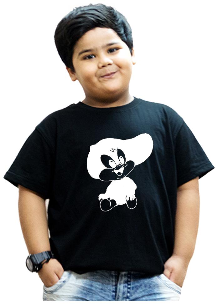 

HEYUZE Boy Cotton Solid T-shirt - Black