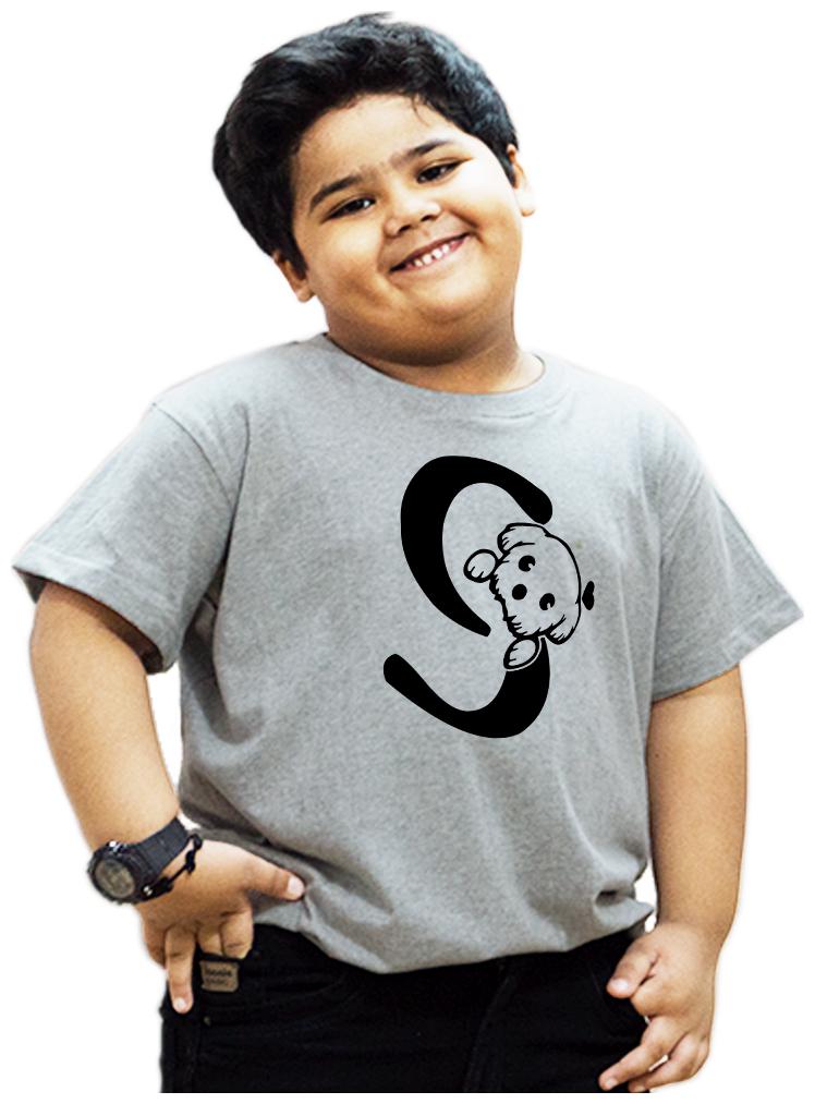 

HEYUZE Boy Cotton Solid T-shirt - Grey