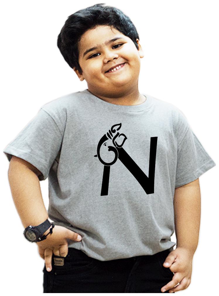 

HEYUZE Boy Cotton Printed T-shirt - Grey