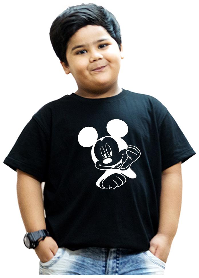 

HEYUZE Boy Cotton Solid T-shirt - Black