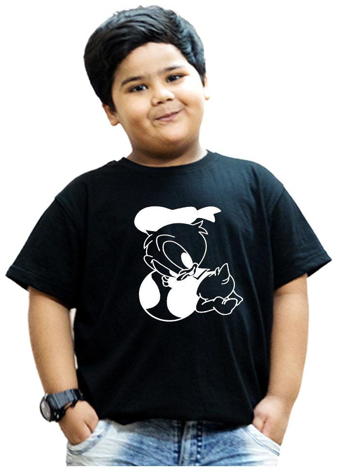 

HEYUZE Boy Cotton Solid T-shirt - Black