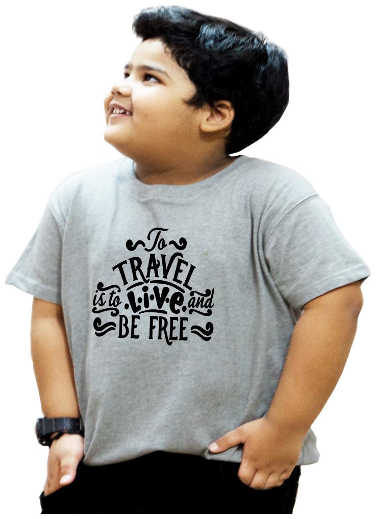 

HEYUZE Boy Cotton Solid T-shirt - Grey