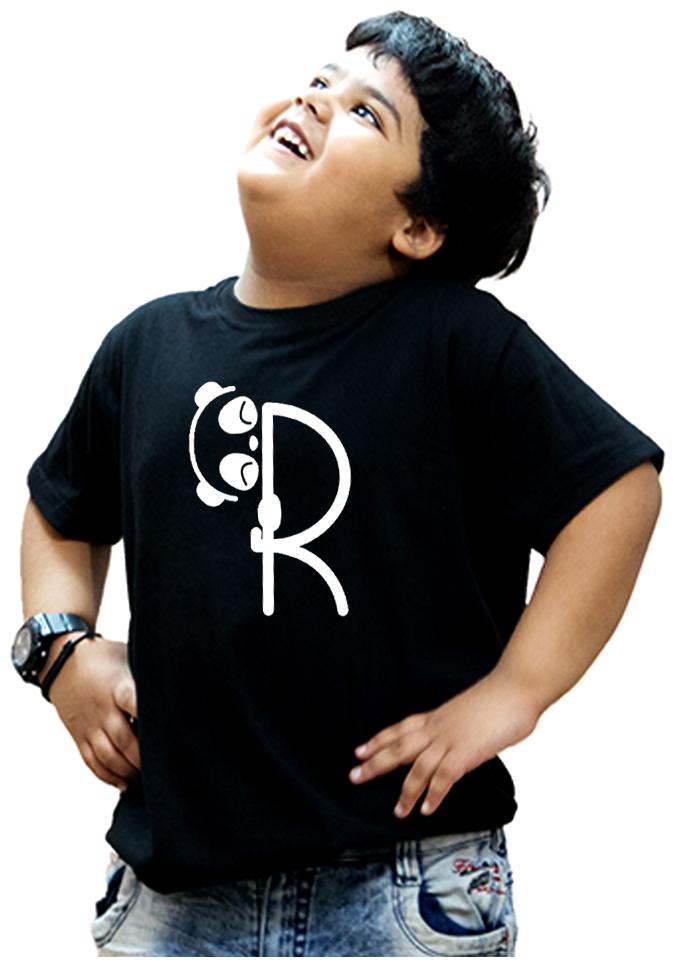 

HEYUZE Boy Cotton Solid T-shirt - Black