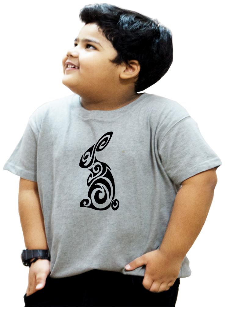 

HEYUZE Boy Cotton Solid T-shirt - Grey