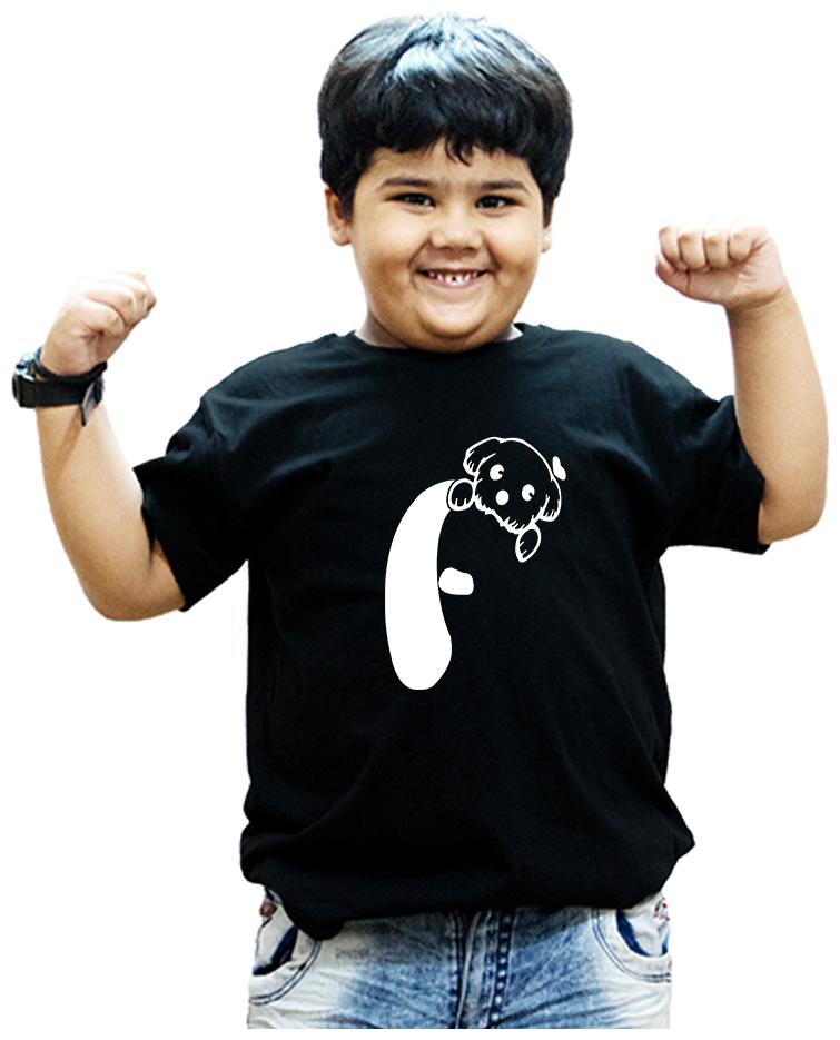 

HEYUZE Boy Cotton Solid T-shirt - Black