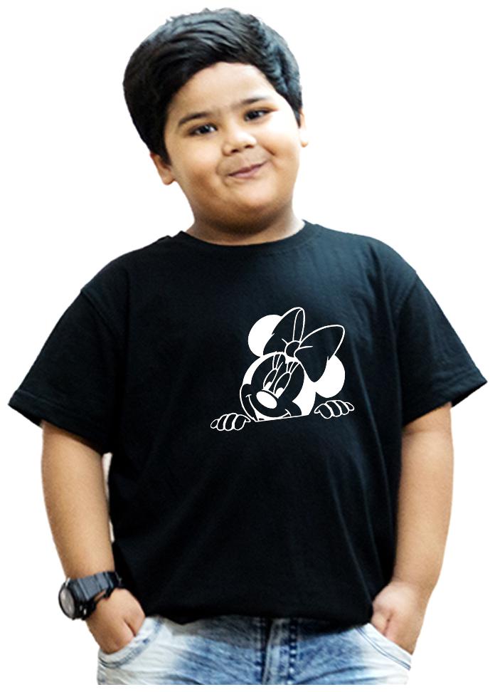 

HEYUZE Boy Cotton Solid T-shirt - Black