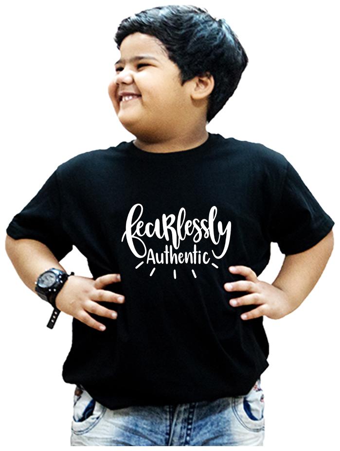 

HEYUZE Boy Cotton Solid T-shirt - Black