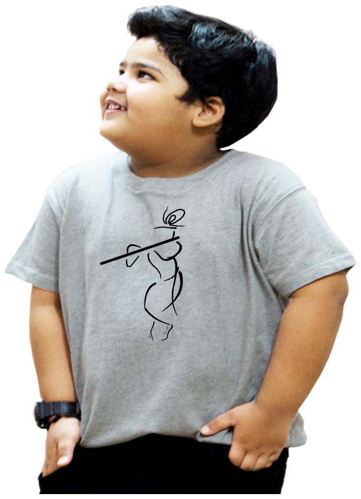 

HEYUZE Boy Cotton Solid T-shirt - Grey