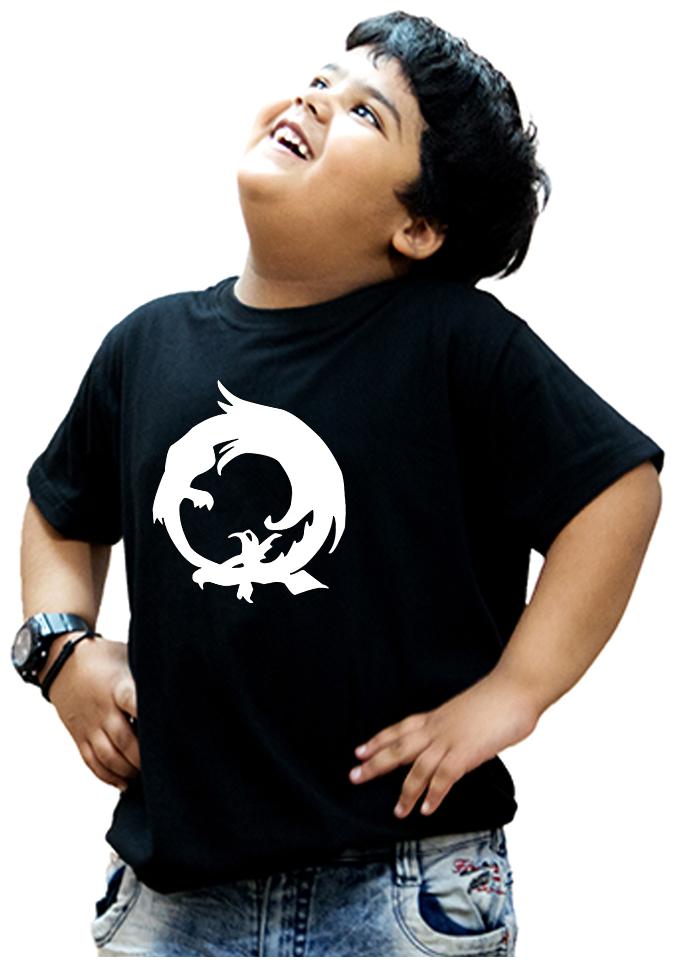 

HEYUZE Boy Cotton Printed T-shirt - Black