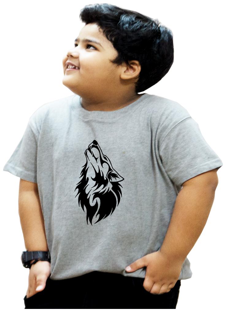 

HEYUZE Boy Cotton Solid T-shirt - Grey