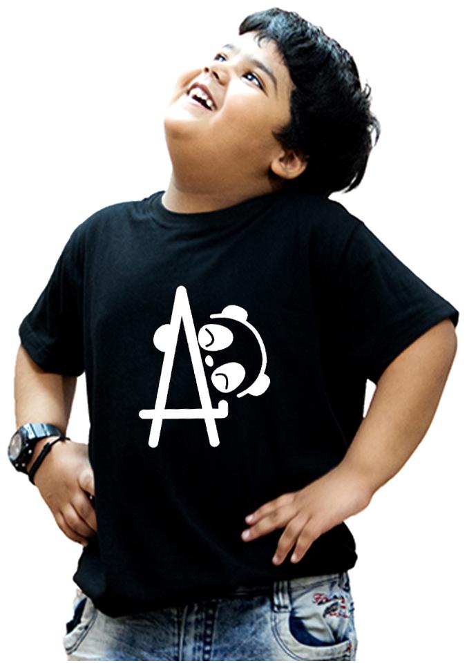 

HEYUZE Boy Cotton Solid T-shirt - Black