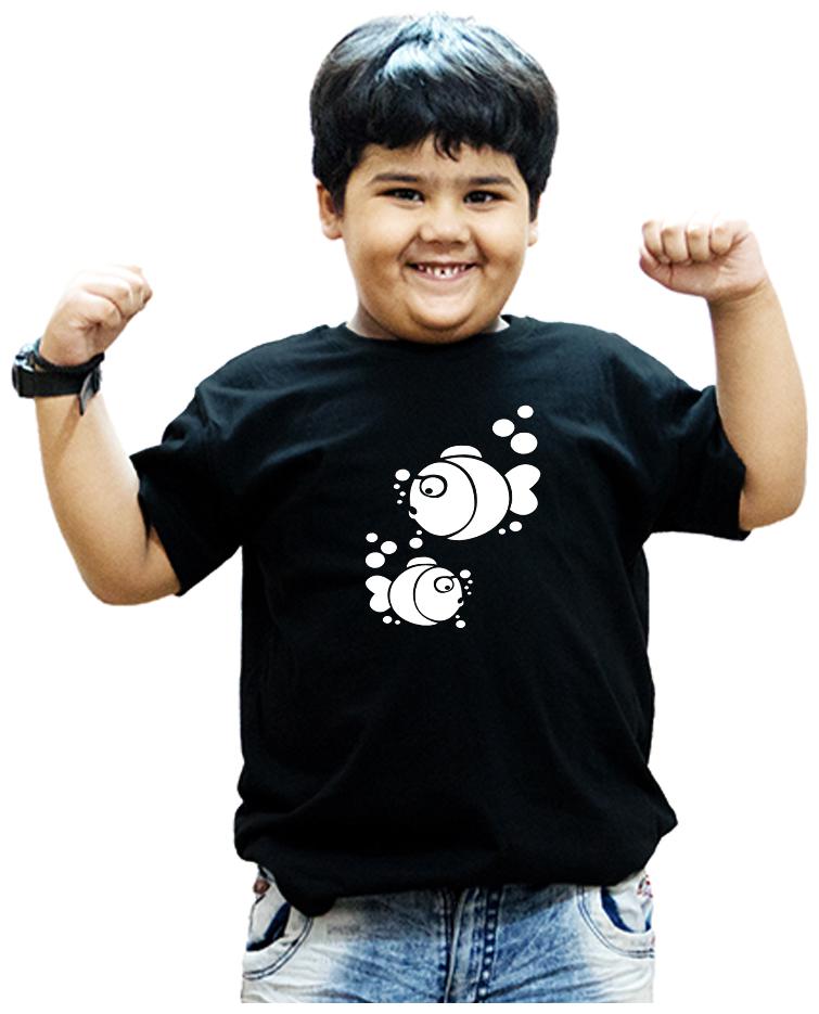 

HEYUZE Boy Cotton Solid T-shirt - Black
