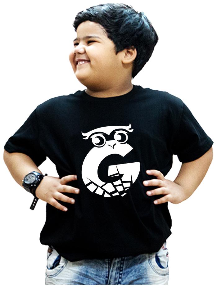 

HEYUZE Boy Cotton Solid T-shirt - Black