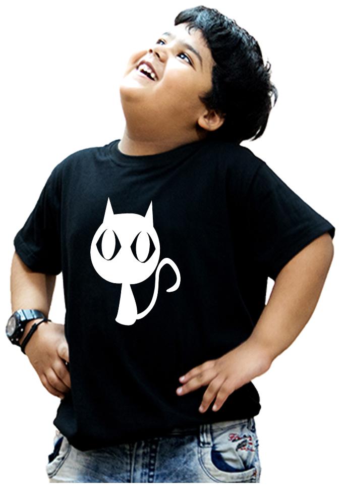 

HEYUZE Boy Cotton Solid T-shirt - Black
