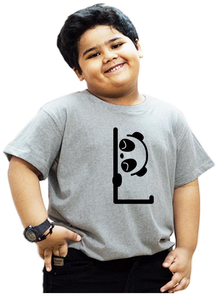 

HEYUZE Boy Cotton Solid T-shirt - Grey