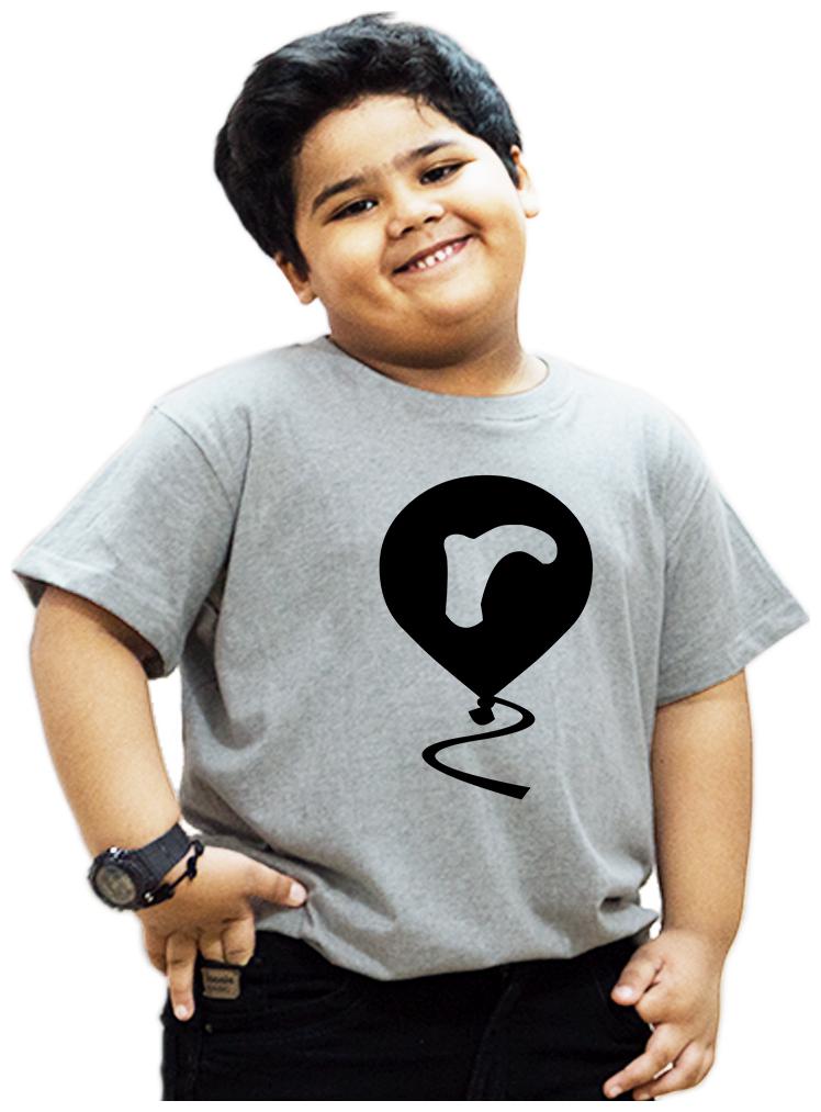 

HEYUZE Boy Cotton Solid T-shirt - Grey