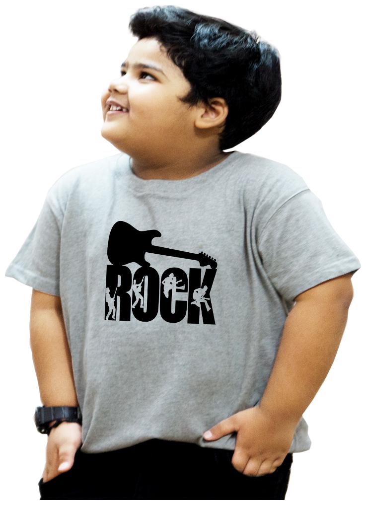 

HEYUZE Boy Cotton Solid T-shirt - Grey