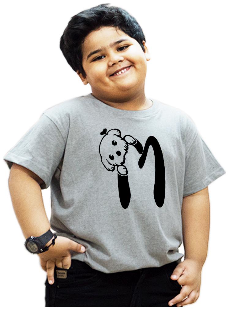 

HEYUZE Boy Cotton Solid T-shirt - Grey
