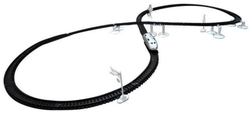 

High Speed Metro with flyover Track Battery operated Train Toy for Kids with Flyover black Track - Kids good