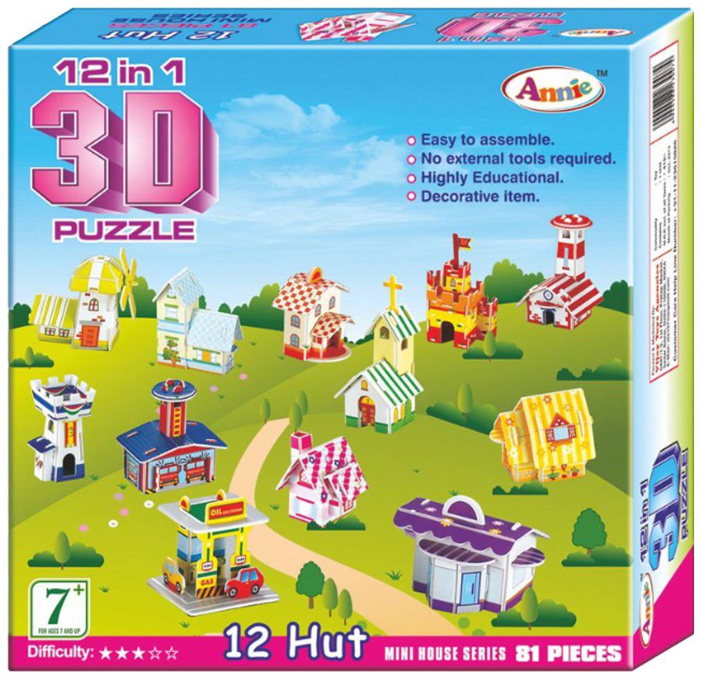 

Honeybun Annie 3D Puzzle 12-in-1 Mini House Game DIY Kids Toy