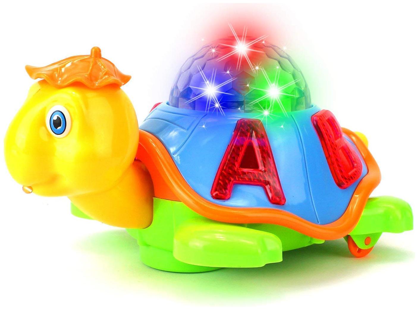 

Honeybun Bump and Go Turtle Tortoise Toy with 3D Lights Music and Projection for Kids