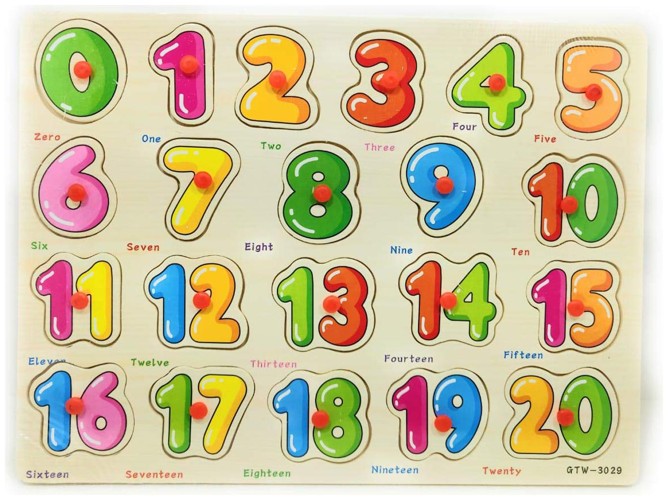 

Honeybun Wooden Counting Colorful Learning Educational Puzzle Board
