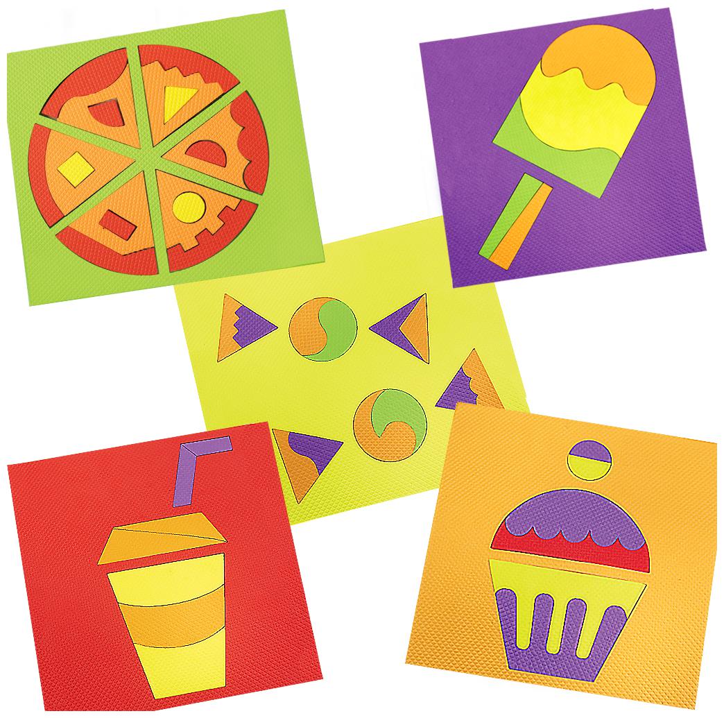 

Imagimake Make with Shapes Activity Kit and Puzzle (3 Years ) to Learn Shapes Sizes and Fine Motor Skills Food Theme 8 mm Foam (Multicolor)