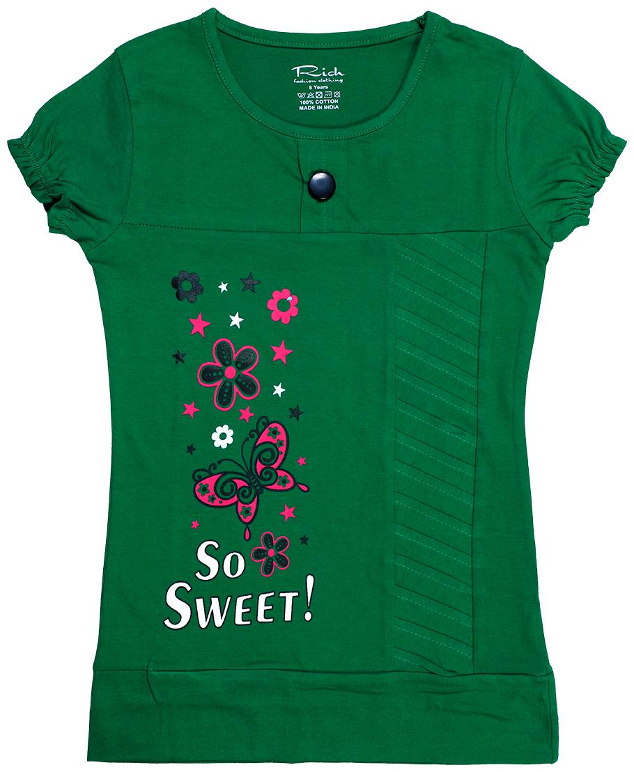 

INDIAN FLOWER Girl Cotton Printed Top - Green