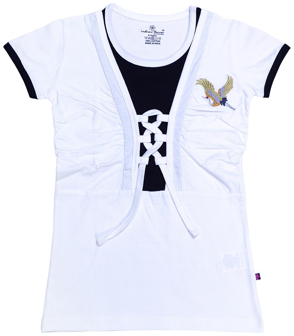 

INDIAN FLOWER Girl Top White