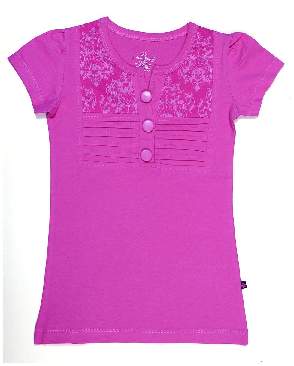 

INDIAN FLOWER Girl Cotton Printed Top - Purple
