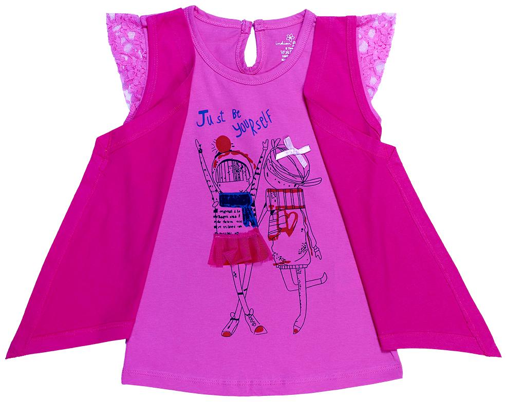 

INDIAN FLOWER Girl Cotton Printed Top - Pink