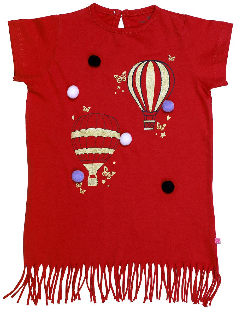 

INDIAN FLOWER Girl Cotton Printed Top - Red