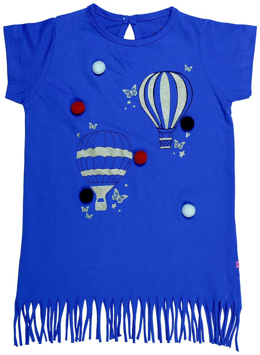 

INDIAN FLOWER Girl Cotton Printed Top - Blue