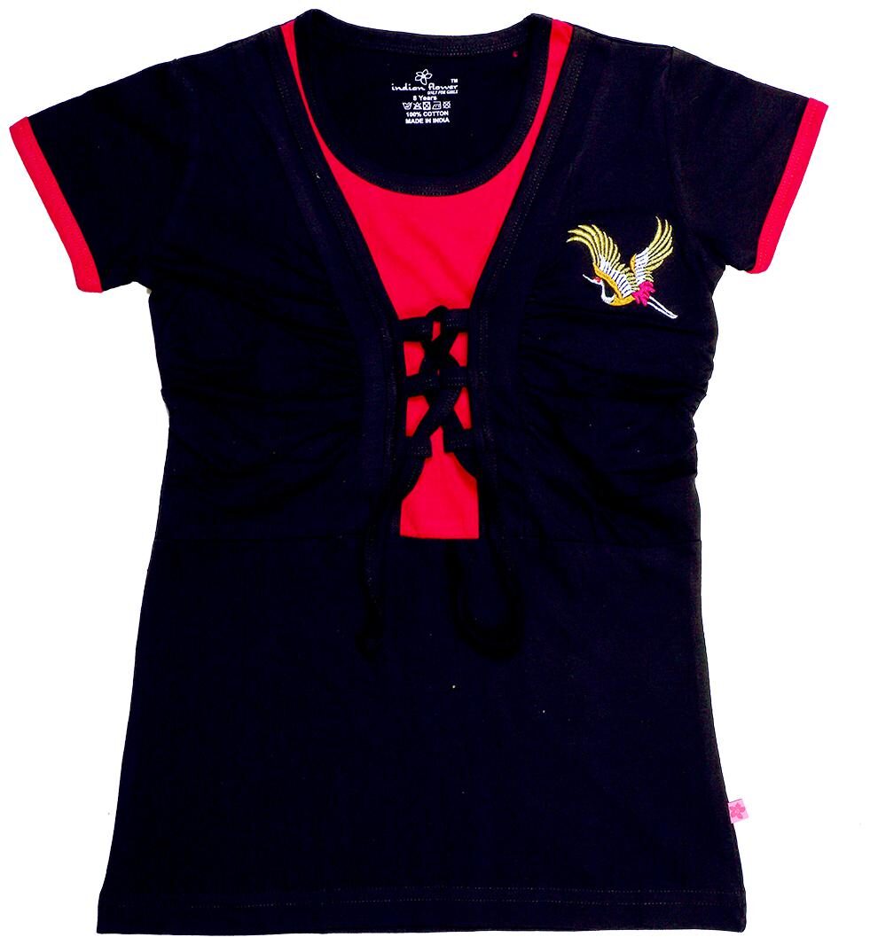 

INDIAN FLOWER Girl Top Blue