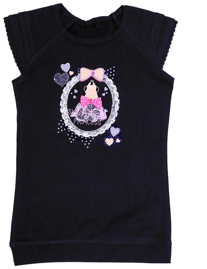

INDIAN FLOWER Girl Cotton Printed T shirt - Blue